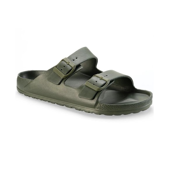Sun + Stone Men's Jude Slip-On Sandals Slide Olive - Picture 2 of 9